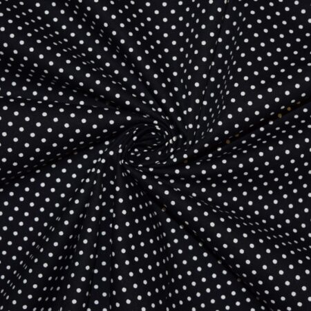 cotton poplin polka dot black white