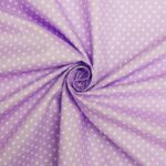 cotton poplin polka dot lilac white