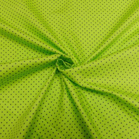 cotton poplin polka dot lime steel