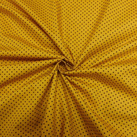 cotton poplin polka dot mustard black
