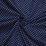 cotton poplin polka dot navy white