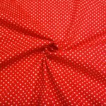 Cotton poplin polka dot red white