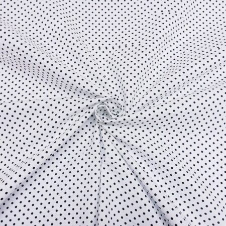 cotton poplin polka dot white black