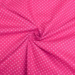 cotton poplin polka dot cerise white
