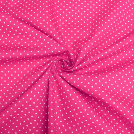 cotton poplin polka dot cerise white