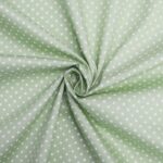 cotton poplin polka dot fern white