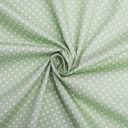 cotton poplin polka dot fern white