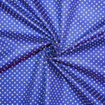 poplin polka dot royal white fabric