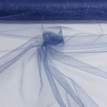 Glitter tulle silver on royal blue