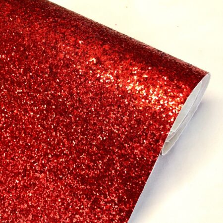 Chunky glitter fabric red