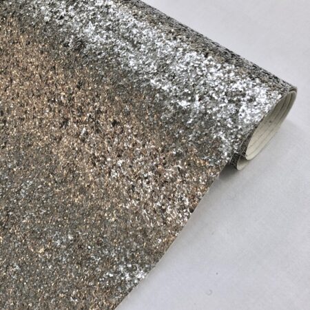 Chunky glitter fabric silver