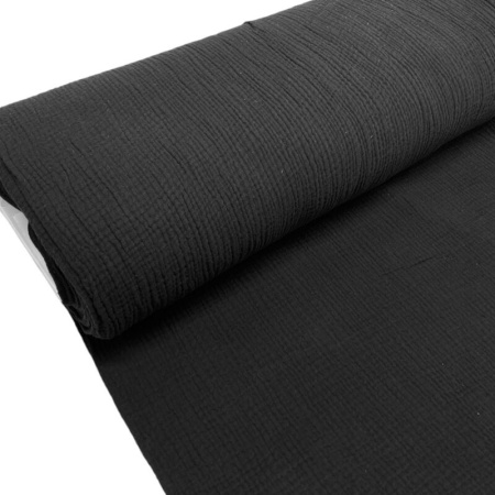 Plain Black Double Gauze