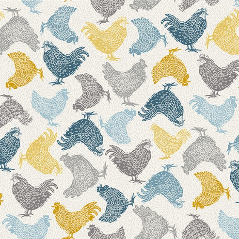 Grove from Makower per fat quarter Swallows Grey