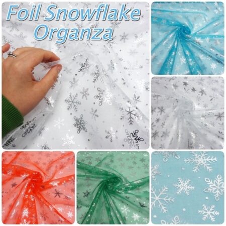 Foil snowflake organza