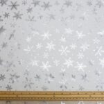 Foil snowflake organza white