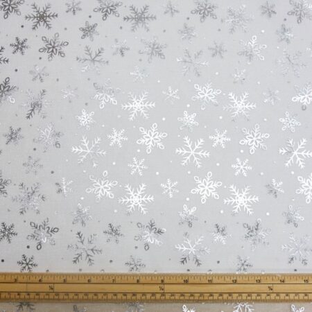 Foil snowflake organza white