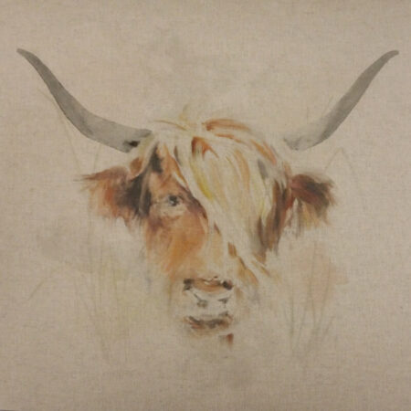 Highland Cow Linen Look