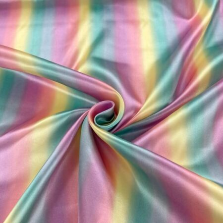 Rainbow Stripe Satin - Image 8