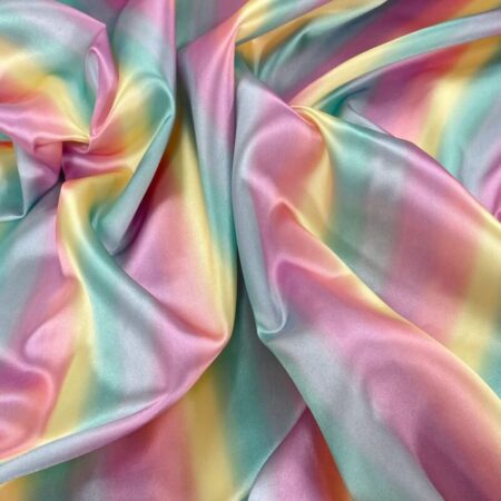 Rainbow Stripe Satin - Image 9