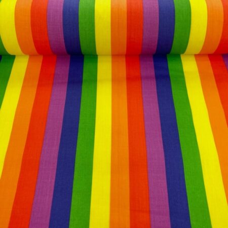 Polycotton Rainbow Stripes - Image 2