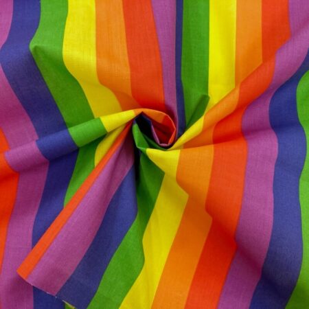Polycotton Rainbow Stripes - Image 3