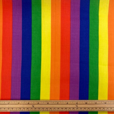 Polycotton Rainbow Stripes - Image 4