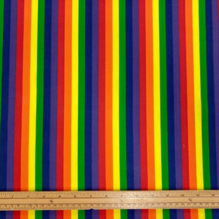Polycotton Rainbow Stripes - Image 6