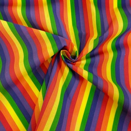 Polycotton Rainbow Stripes - Image 5