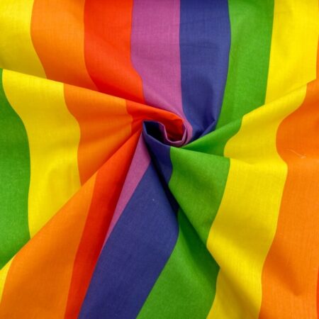 Polycotton Rainbow Stripes - Image 8