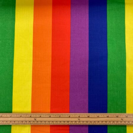 Polycotton Rainbow Stripes - Image 10