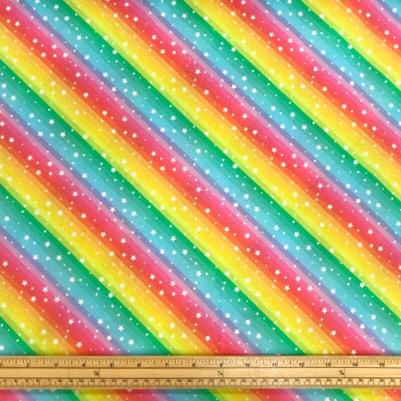 pic Pastel Rainbow Cotton Fabric digital print rainbow colours cotton