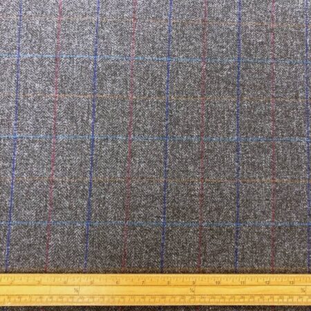 Grey Herringbone Check Wool - Image 3