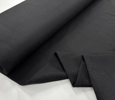Black Polyester Wool Flannel