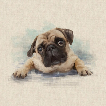 Pug Allover Linen Look