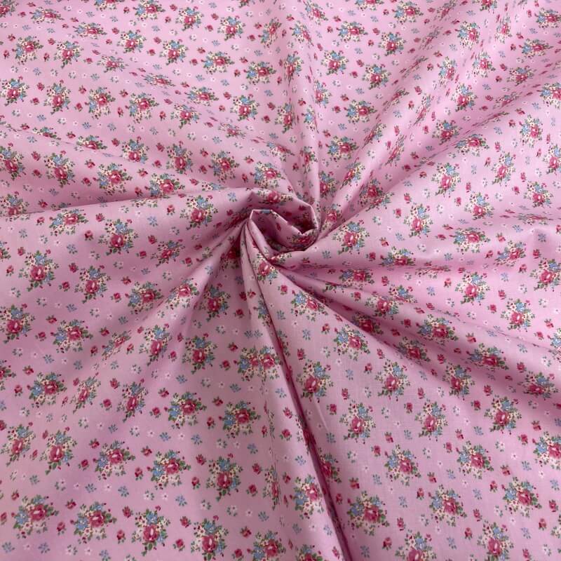 Vintage Floral Cotton Poplin Fabric - The Cheap Shop Tiptree