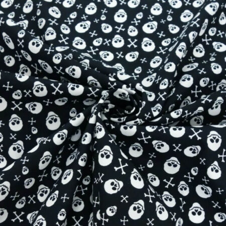 White Skulls and Crosses on Black