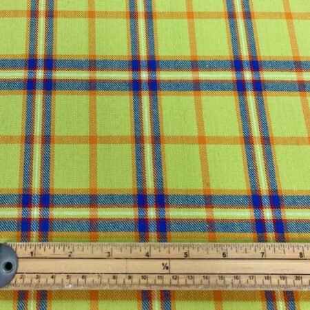 Yellow and Royal Plaid Brushed Cotton - Image 3