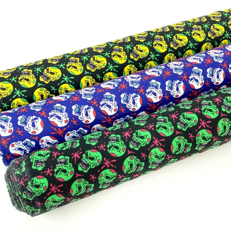 Image of Zombie Skulls Halloween Polycotton