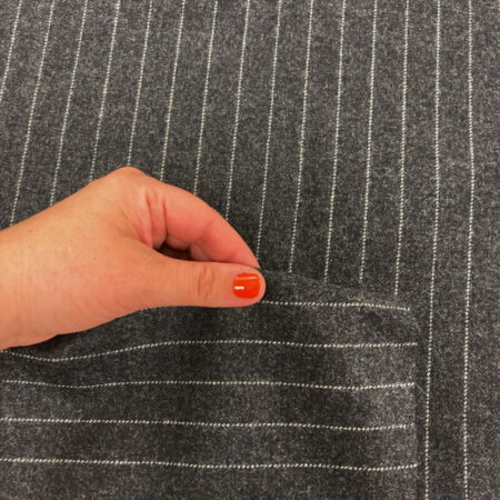 Charcoal Pin Stripe Wool - Image 3