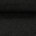 Sharkskin Weave Black Wool Linen Mix
