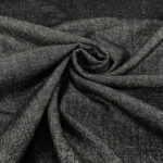 Sharkskin Weave Black Wool Linen Mix