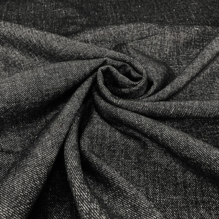 Sharkskin Weave Black Wool Linen Mix - Image 4