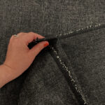 Sharkskin Weave Black Wool Linen Mix