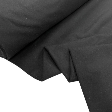 Black Wool Mix Melton