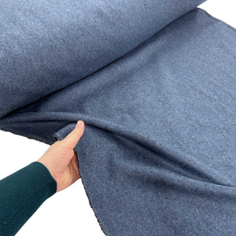 Image of Denim Wool Mix Melton
