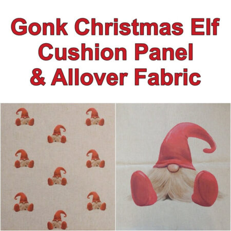 Christmas Gonk Elf Cushion Panels and Allover