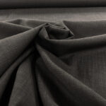 Charcoal Black Dot Weave Pure Wool Suiting