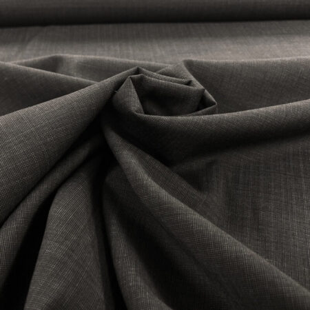 Charcoal Black Dot Weave Pure Wool Suiting - Image 4