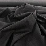 Charcoal Black Dot Weave Pure Wool Suiting
