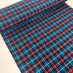 Teal Tartan Poly-Viscose